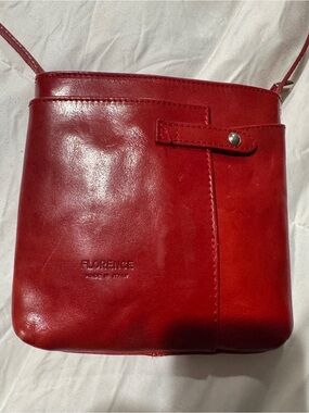 Florence Red Leather Crossbody Bag - Smooth Italian Leather